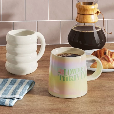 16oz Stoneware Low Key Thriving Mug - Room Essentials™: Coffee Cup, Microwave & Dishwasher Safe Drinkware 1 16oz Stoneware Low Key Thriving Mug - Room Essentials™: Coffee Cup, Microwave & Dishwasher Safe Drinkware