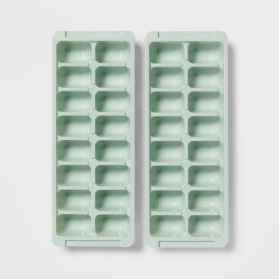 2pk Plastic Ice Trays Mint Green - Room Essentials™: Stackable, Dishwasher-Safe, 16 Cavities, Freezer Safe 2 2pk Plastic Ice Trays Mint Green - Room Essentials™: Stackable, Dishwasher-Safe, 16 Cavities, Freezer Safe - Image 2
