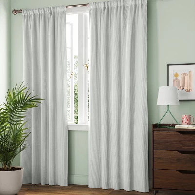 Blackout Baby Striped Window Curtain Panel Gray/Ivory - Room Essentials™ 1 Blackout Baby Striped Window Curtain Panel Gray/Ivory - Room Essentials™
