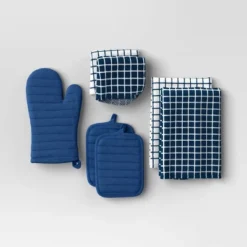 7pc Starter Kitchen Textile Set Dark Blue - Room Essentials™: Dish Towels, Hot Pads & Oven Mitts, Pot Holders, Kitchen Towels -Room Essentials GUEST 1140448b bdf1 4aba 80f7 1f88f6939e99