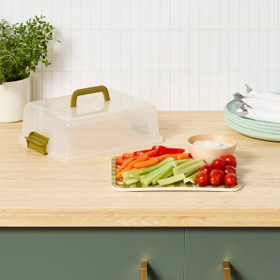 Serve Tray With Lid Green - Room Essentials™ 1 Serve Tray With Lid Green - Room Essentials™