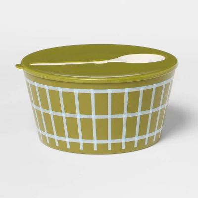 Serve Bowl With Lid And Utensil Green - Room Essentials™ 3 Serve Bowl With Lid And Utensil Green - Room Essentials™ - Image 3
