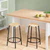 Set Of 2 24" Wood With And Metal Base Backless Counter Height Barstool Stool Natural - Room Essentials™