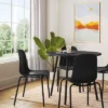 4pk Dorm Dining Chairs Black - Room Essentials™: Metal Frame, Armless, Powder-Coated Finish
