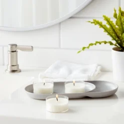 1" 12pk Unscented Jumbo Tealight Candles White - Room Essentials™: Paraffin Wax, 6.5hr Burn Time, 12ct