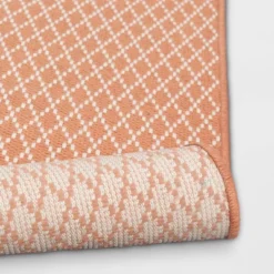 4'x5'6" Diamond Power Loom Woven Area Rug Rust - Room Essentials™: Diamond Pattern, Flat Pile, Indoor Use, Cotton & Polyester -Room Essentials GUEST 227b1e06 6a9d 4999 a81c 2386e2fcc905