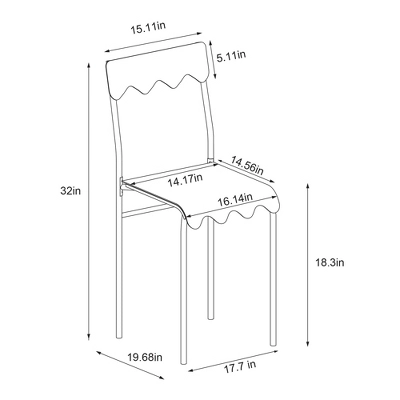 Set Of 2 Wavy Metal Dining Chair - Room Essentials™ 5 Set Of 2 Wavy Metal Dining Chair - Room Essentials™ - Image 5