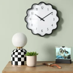 12" Wavy Wall Clock Black - Room Essentials™