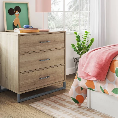 Mixed Material 3 Drawer Dresser - Room Essentials™ 8 Mixed Material 3 Drawer Dresser - Room Essentials™ - Image 8