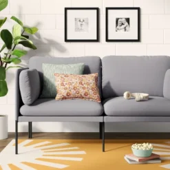 Upholstered Dorm Loveseat Gray - Room Essentials™