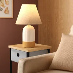 Ceramic Table Lamp Cream/Tan - Room Essentials™