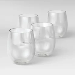13.4oz 4pk Plastic Wine Glasses - Room Essentials™: Stemless, Outdoor, Dishwasher-Safe, Clear Drinkware 5 13.4oz 4pk Plastic Wine Glasses - Room Essentials™: Stemless, Outdoor, Dishwasher-Safe, Clear Drinkware -Room Essentials GUEST 3714a2a0 7c44 46d4 bc50 25a79a029178