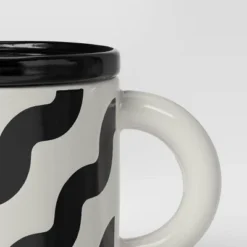 17 Fl Oz Stoneware Squiggly Print Lidded Mug - Room Essentials™ -Room Essentials GUEST 38043769 092a 4143 9209 bdedc671b858