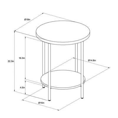 Wood And Metal Round End Table - Room Essentials™ 3 Wood And Metal Round End Table - Room Essentials™ - Image 3