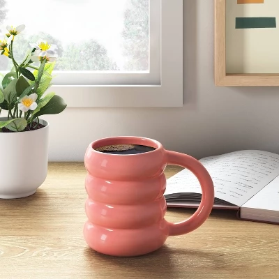 13oz Stoneware Artisan Mug Coral - Room Essentials™: Coffee Cup, Microwave & Dishwasher Safe, Hot/Cold Beverages 1 13oz Stoneware Artisan Mug Coral - Room Essentials™: Coffee Cup, Microwave & Dishwasher Safe, Hot/Cold Beverages