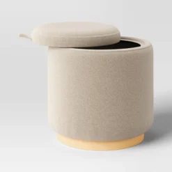 Round Upholstered Storage Ottoman - Room Essentials™ 9 Round Upholstered Storage Ottoman - Room Essentials™ -Room Essentials GUEST 5494ffe4 6860 4eea a5ed 3b5a6a20eb35