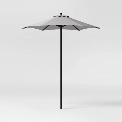 6' Round Outdoor Patio Market Umbrella With Black Pole - Room Essentials™ 12 6' Round Outdoor Patio Market Umbrella With Black Pole - Room Essentials™ - Image 12