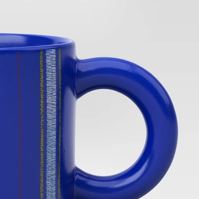 16oz Stoneware Piecemeal Horizontal Striped Mug Candid Cobalt - Room Essentials™ 2 16oz Stoneware Piecemeal Horizontal Striped Mug Candid Cobalt - Room Essentials™ - Image 2