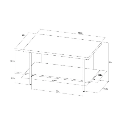 Wood And Metal Coffee Table With Storage Shelf - Room Essentials™ 5 Wood And Metal Coffee Table With Storage Shelf - Room Essentials™ - Image 5