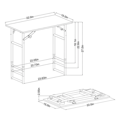 Adjustable Height Dorm Folding Table Brown - Room Essentials™ 6 Adjustable Height Dorm Folding Table Brown - Room Essentials™ - Image 6