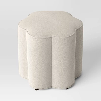 Scalloped Upholstered Ottoman - Room Essentials™ 5 Scalloped Upholstered Ottoman - Room Essentials™ - Image 5