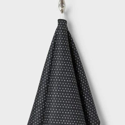 Quick Dry Dotted Striped Waffle Towel Black - Room Essentials™ 3 Quick Dry Dotted Striped Waffle Towel Black - Room Essentials™ - Image 3