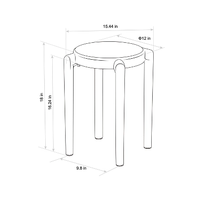 Recycled Plastic Dorm Accent Side Table Black - Room Essentials™ 4 Recycled Plastic Dorm Accent Side Table Black - Room Essentials™ - Image 4