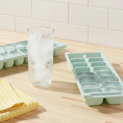 2pk Plastic Ice Trays Mint Green - Room Essentials™: Stackable, Dishwasher-Safe, 16 Cavities, Freezer Safe 1 2pk Plastic Ice Trays Mint Green - Room Essentials™: Stackable, Dishwasher-Safe, 16 Cavities, Freezer Safe