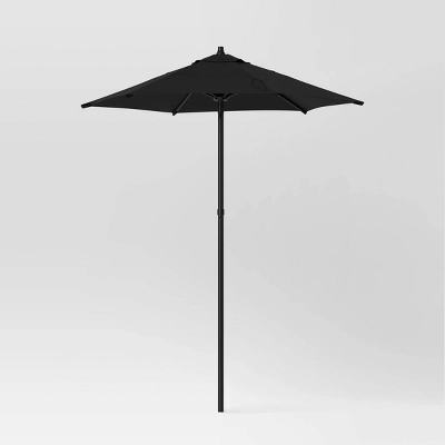 6' Round Outdoor Patio Market Umbrella With Black Pole - Room Essentials™ 6 6' Round Outdoor Patio Market Umbrella With Black Pole - Room Essentials™ - Image 6