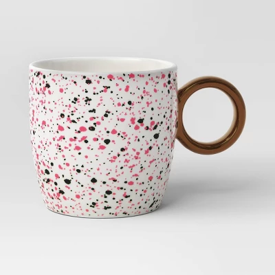 13oz Stoneware Spatter Print Mug Ruby Pink - Room Essentials™ 3 13oz Stoneware Spatter Print Mug Ruby Pink - Room Essentials™ - Image 3