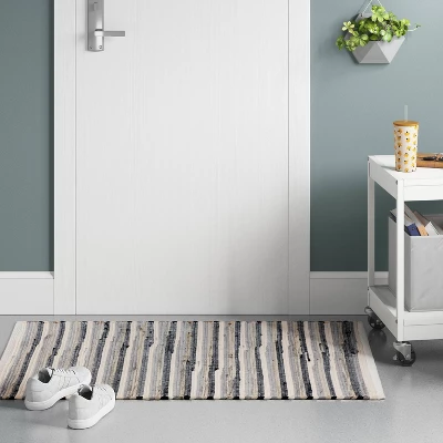 2'6"x4' Handloom Striped Woven Accent Rug Black/Gray - Room Essentials™: Entryway Rug, Indoor Use, Rug Pad Recommended 1 2'6"x4' Handloom Striped Woven Accent Rug Black/Gray - Room Essentials™: Entryway Rug, Indoor Use, Rug Pad Recommended
