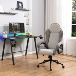 Swivel Dorm Gaming Chair Gray - Room Essentials™: Upholstered Computer Desk Chair, Adjustable, Fixed Arms -Room Essentials GUEST 9078a48b d229 433b 8d32 2eb833678851
