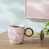 13oz Stoneware Spatter Print Mug Ruby Pink - Room Essentials™