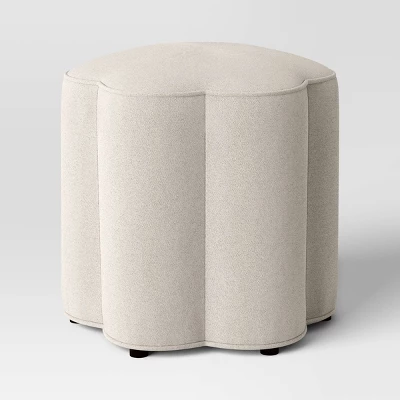 Scalloped Upholstered Ottoman - Room Essentials™ 2 Scalloped Upholstered Ottoman - Room Essentials™ - Image 2