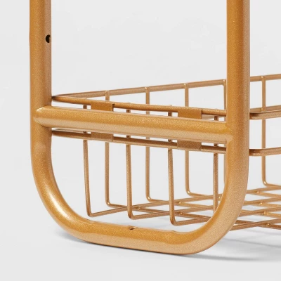 On The Wall 2 Tier Shelving Rack Metallic Gold - Room Essentials™ 3 On The Wall 2 Tier Shelving Rack Metallic Gold - Room Essentials™ - Image 3