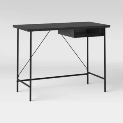 Wood And Metal Writing Desk With Storage - Room Essentials™ -Room Essentials GUEST b6ee626e 3265 49db 8365 a9aaf9b3dcc2