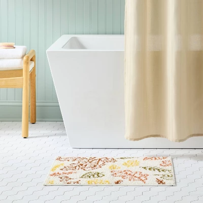 17"x24" Fall Leaves Non-Slip Harvest Bath Rug Cream - Room Essentials™ 1 17"x24" Fall Leaves Non-Slip Harvest Bath Rug Cream - Room Essentials™