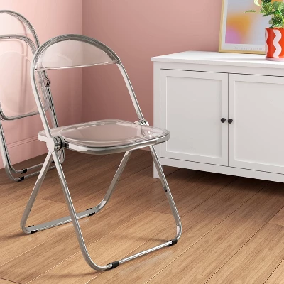 Modern Metal Acrylic Folding Chair - Room Essentials™ 1 Modern Metal Acrylic Folding Chair - Room Essentials™
