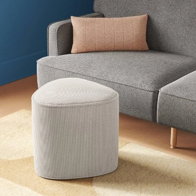 Triangular Shaped Upholstered Corduroy Ottoman - Room Essentials™ 1 Triangular Shaped Upholstered Corduroy Ottoman - Room Essentials™