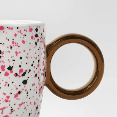 13oz Stoneware Spatter Print Mug Ruby Pink - Room Essentials™ 2 13oz Stoneware Spatter Print Mug Ruby Pink - Room Essentials™ - Image 2