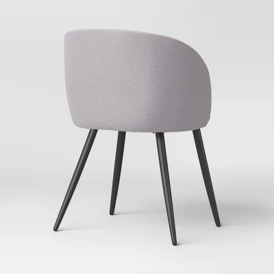 Set Of 2 Upholstered Barrel Back Dining Chairs With Metal Base Dining Chair Gray - Room Essentials™ 3 Set Of 2 Upholstered Barrel Back Dining Chairs With Metal Base Dining Chair Gray - Room Essentials™ - Image 3