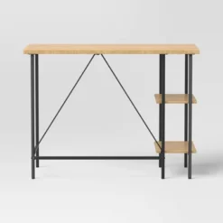Wood And Metal Desk With Shelves Natural - Room Essentials™ -Room Essentials GUEST e2294df5 04d3 4a7d 85cb d2633222370c