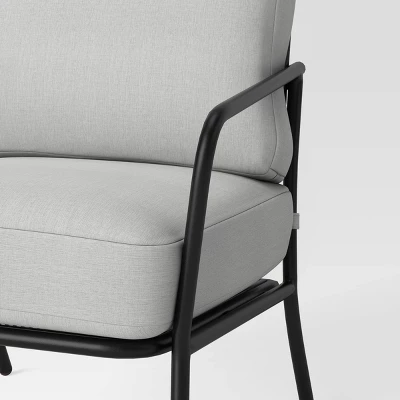 2pc Metal Mesh Outdoor Patio Chairs With Double Cushions, Club Chairs Black - Room Essentials™ 5 2pc Metal Mesh Outdoor Patio Chairs With Double Cushions, Club Chairs Black - Room Essentials™ - Image 5