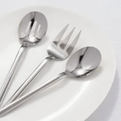 3pc Squared Straight Serving Set - Room Essentials™: Stainless Steel Utensils, Serving Fork & Spoons, Dishwasher-Safe