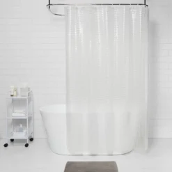 Cubic Shower Curtain Clear - Room Essentials™: PEVA Bathroom Liner, Molded, PVC-Free, Waterproof -Room Essentials GUEST ef3e4307 4f57 4758 8ef9 c00daac12830