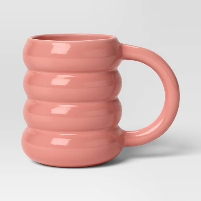 13oz Stoneware Artisan Mug Coral - Room Essentials™: Coffee Cup, Microwave & Dishwasher Safe, Hot/Cold Beverages 3 13oz Stoneware Artisan Mug Coral - Room Essentials™: Coffee Cup, Microwave & Dishwasher Safe, Hot/Cold Beverages - Image 3