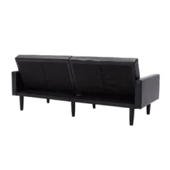Faux Leather Futon Sofa With Arms Black - Room Essentials™ -Room Essentials GUEST fc7d055a 313d 47c6 b0f0 b13d401eb9fe