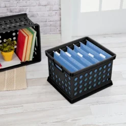 Storage Crate Black - Room Essentials™: Plastic Stackable Utility Bin, Portable With Built-In Handles, 30.6L Capacity -Room Essentials GUEST fcade605 7bd5 4e95 b715 a8af53062d9e